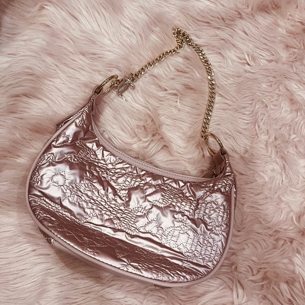 Juicy couture metallic pink hobo style bag